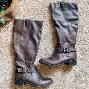 Rampage Brown Knee-High Boots